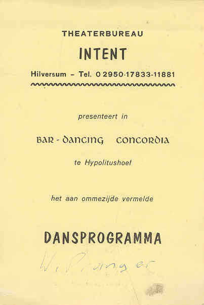 CONCORDIA HIPPOLYTUSHOEF  dansprogramma 1966