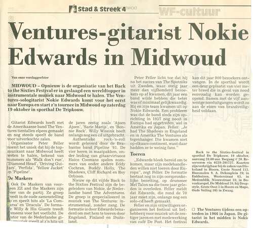 VENTURES gitarist NOKIE EDWARDS in Midwoud